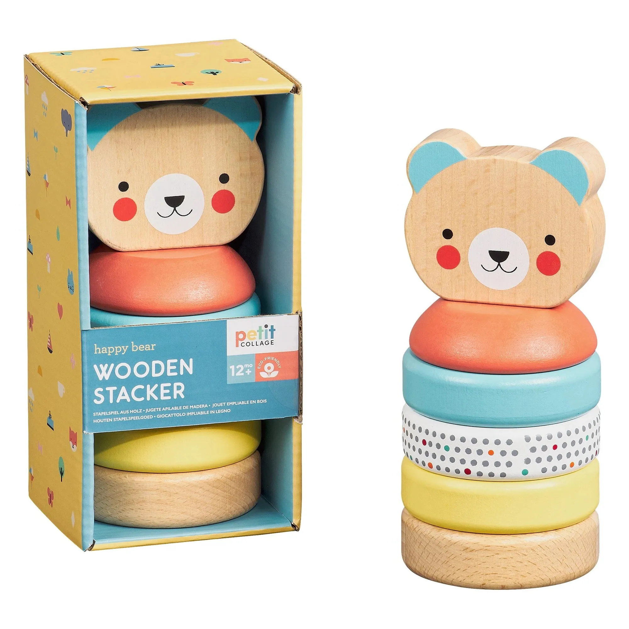 5055923778913 Happy Bear Wooden Stacker
