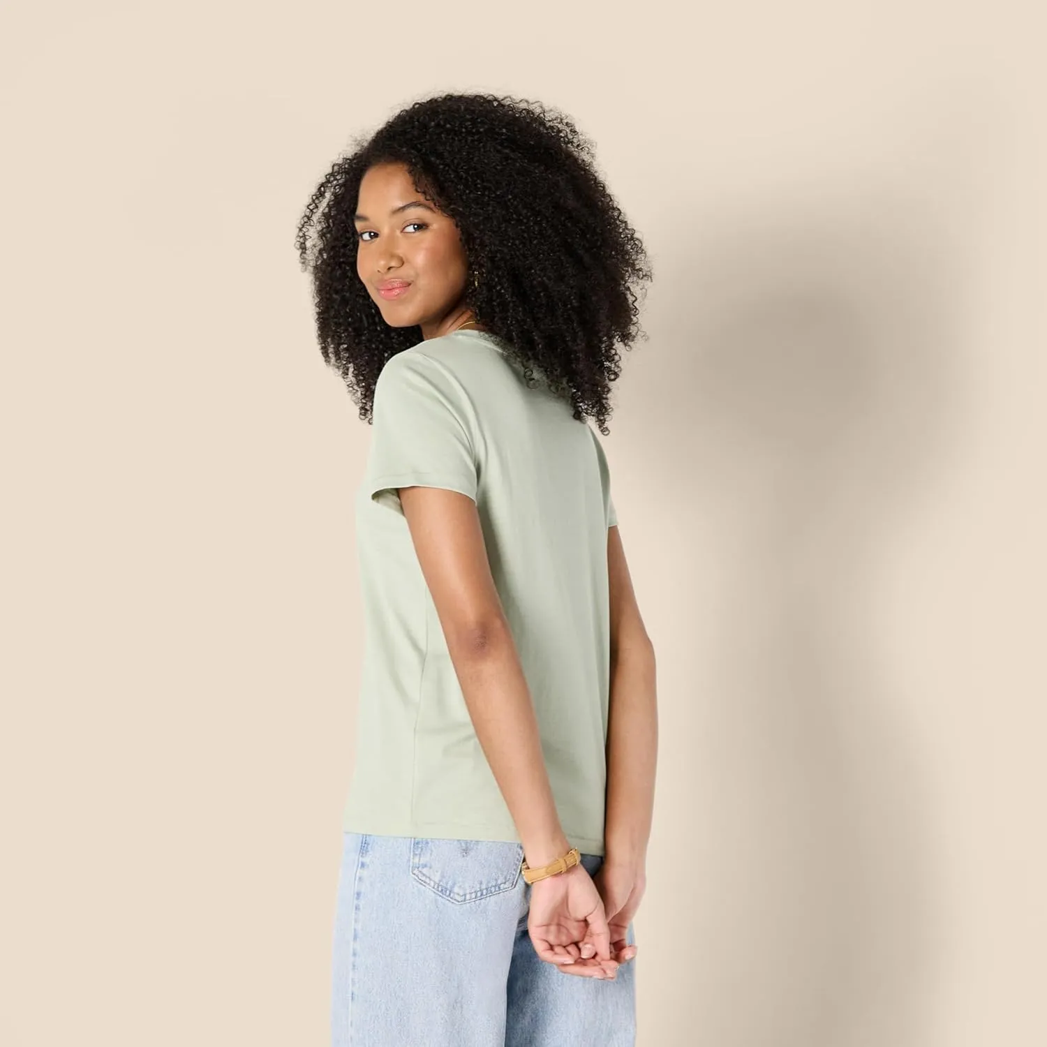 Amazon Essentials Women's Regular Fit 100% Cotton V-Neck Short Sleeve T-Shirt, Multipacks