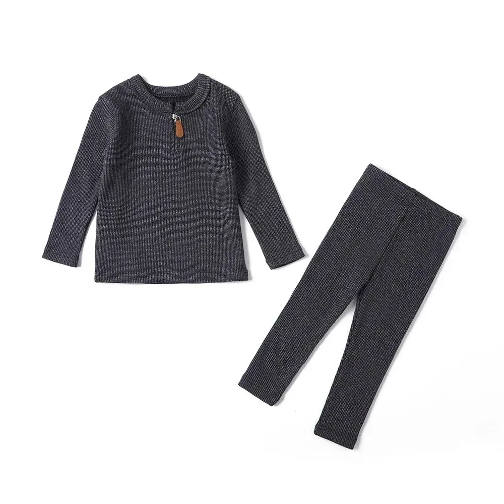 AS Waffles Set Fall Family Matching Outfits – Soft Cotton Girls Dress, Boys Tops, & Baby Set