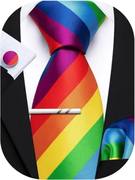 Barry.Wang Men Silk Novelty Tie Set Designer Abstract Necktie Pocket Square Cufflinks Wedding Party Formal