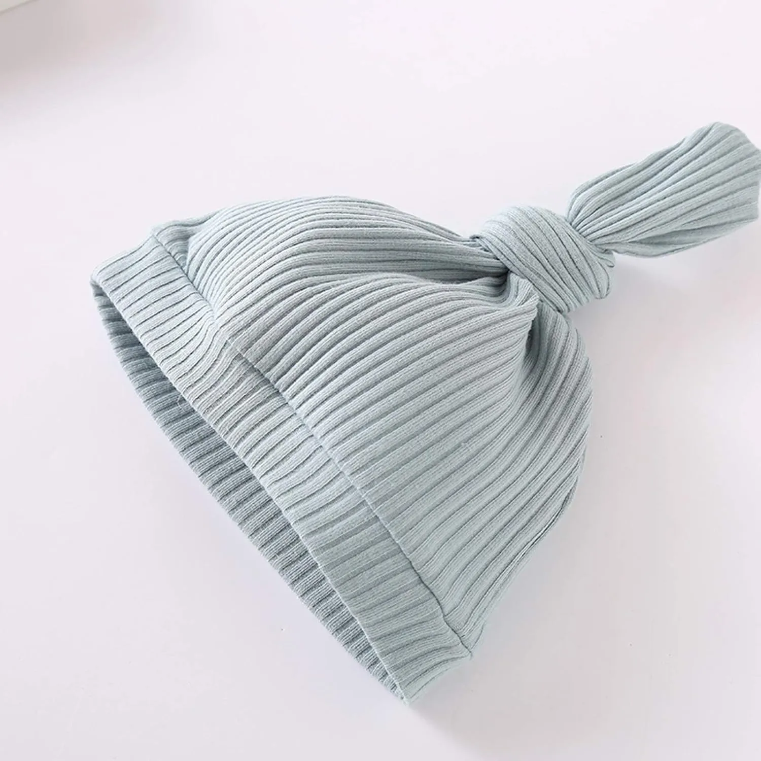BASKOPA Baby Knotted Sleeper Gown Unisex Boys Girls Sleepsuits with Mitten Cuffs and Matching Hat Baby Coming Home Outfit