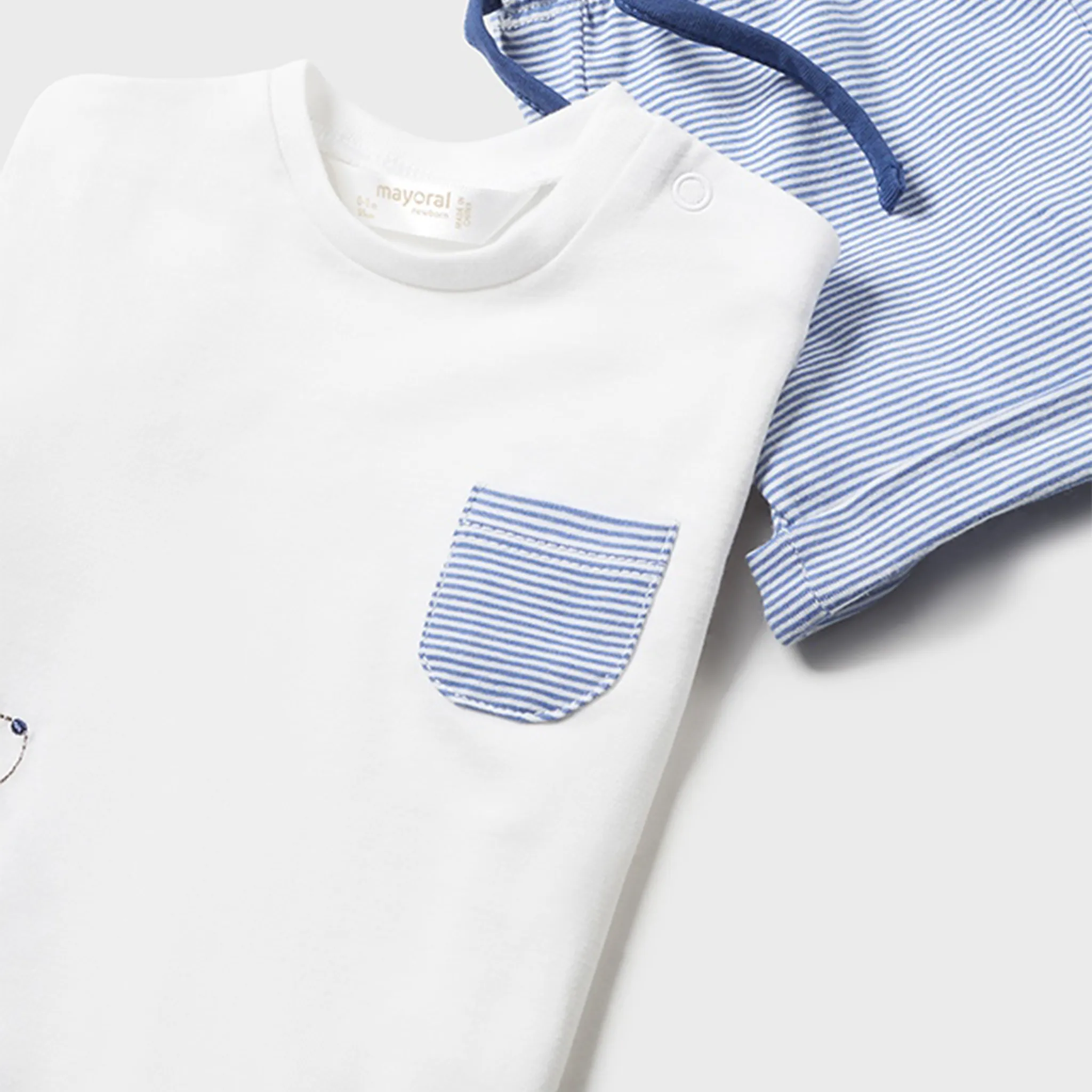 Blue and White Shirt and Shorts Set