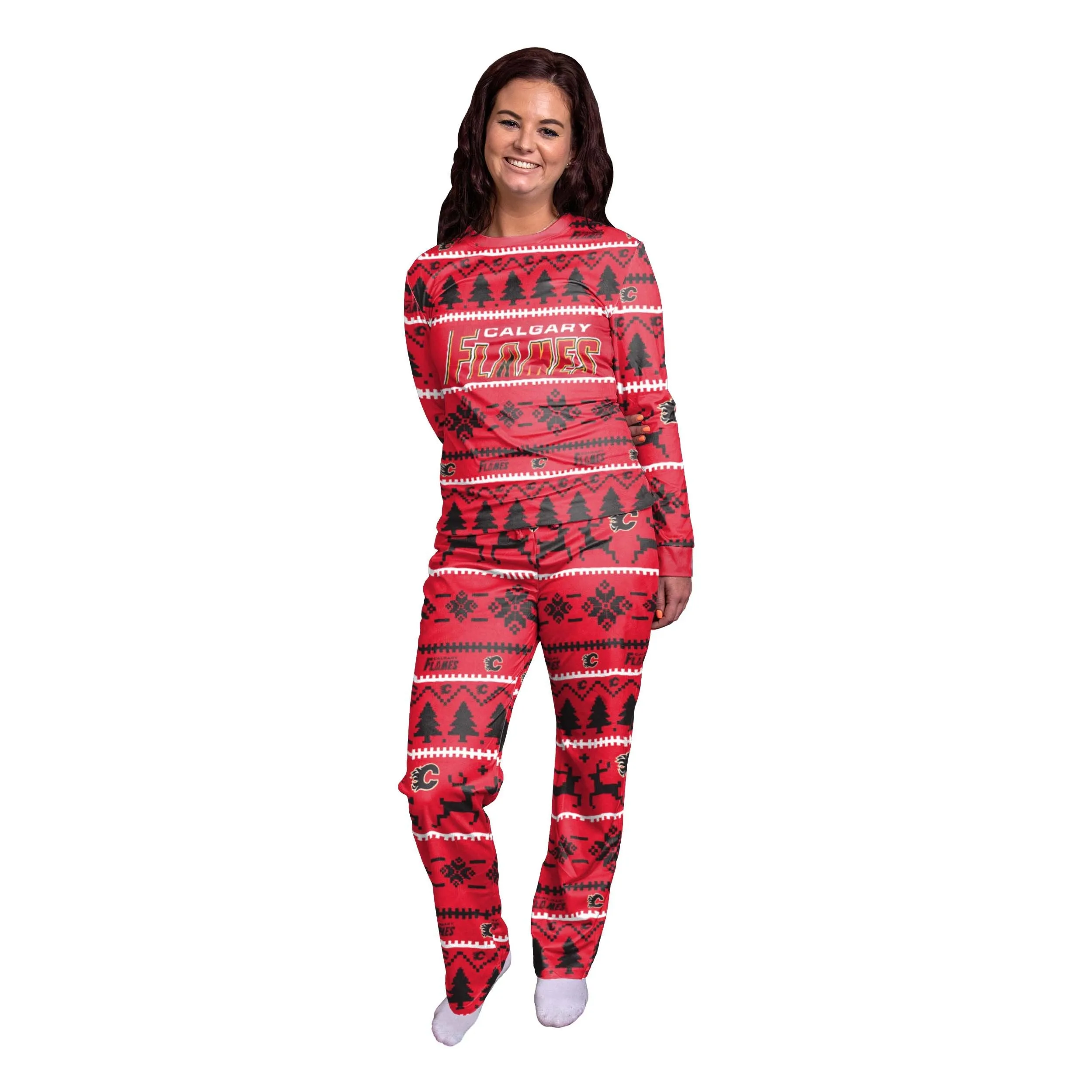 Calgary Flames NHL Family Holiday Pajamas
