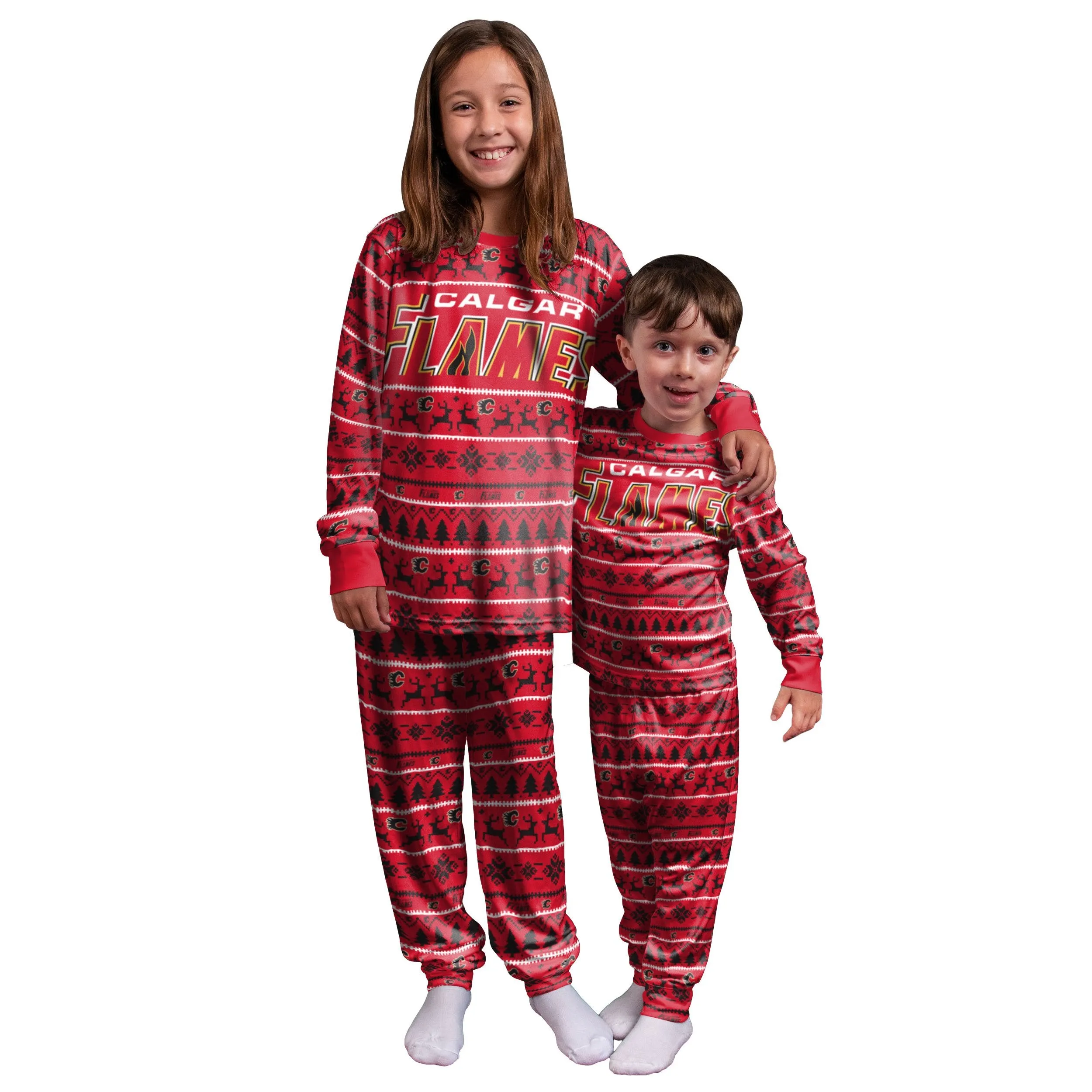Calgary Flames NHL Family Holiday Pajamas