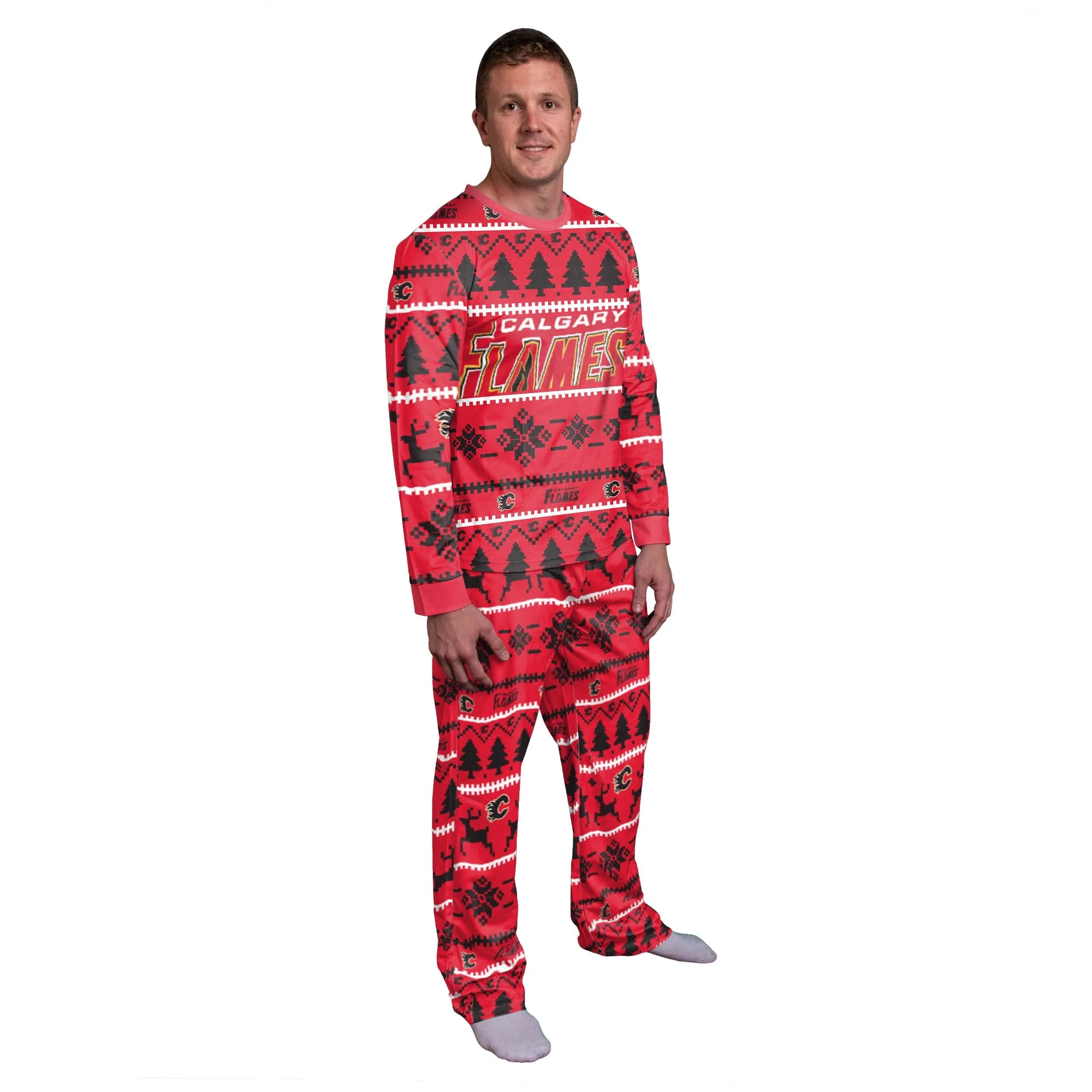 Calgary Flames NHL Family Holiday Pajamas