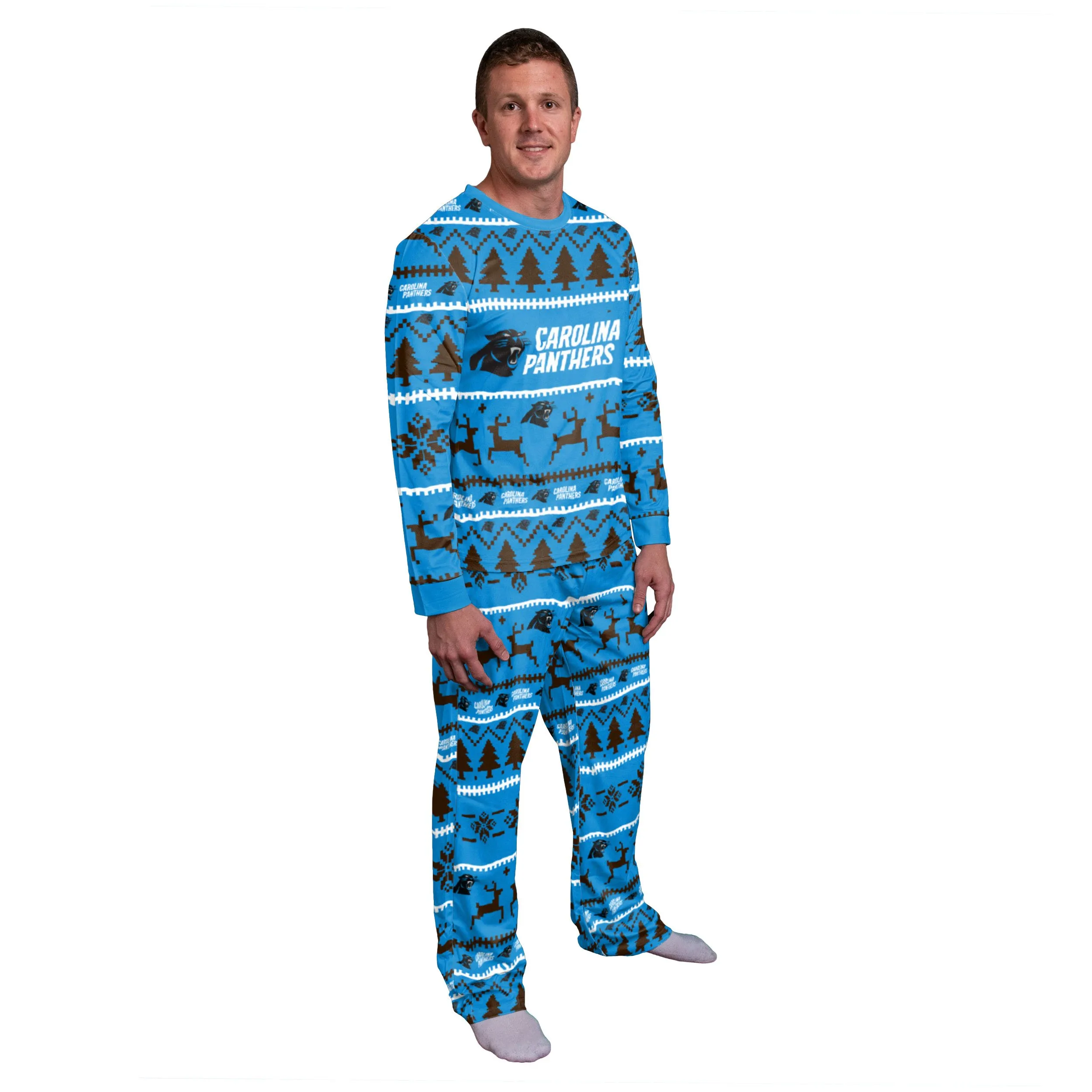 Carolina Panthers NFL Family Holiday Pajamas