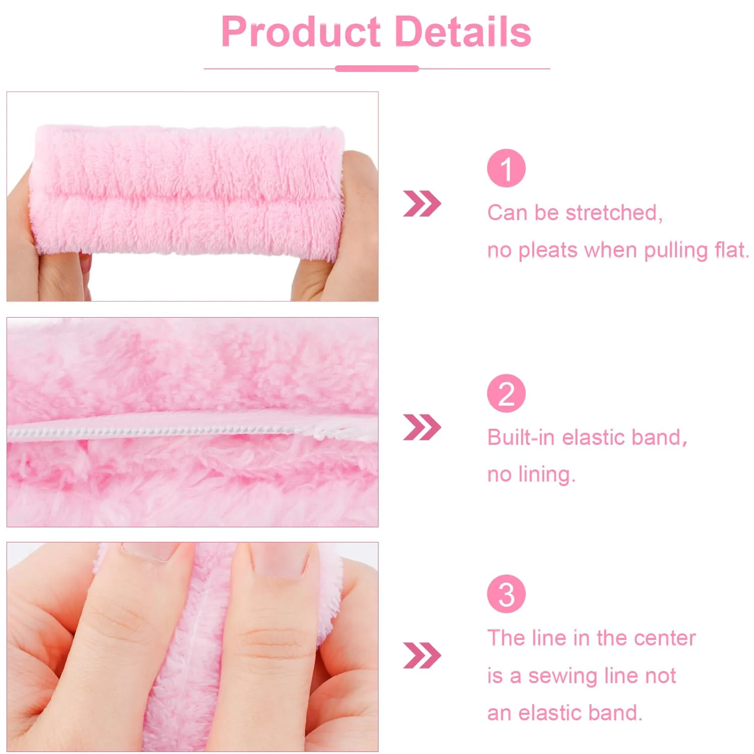 Chanaco Spa Set - Makeup, Skincare, and Face Wash Hair Band with Pink Sponge, Bow Tie Headband, and Wrist Bands for Women's Hair Accessories