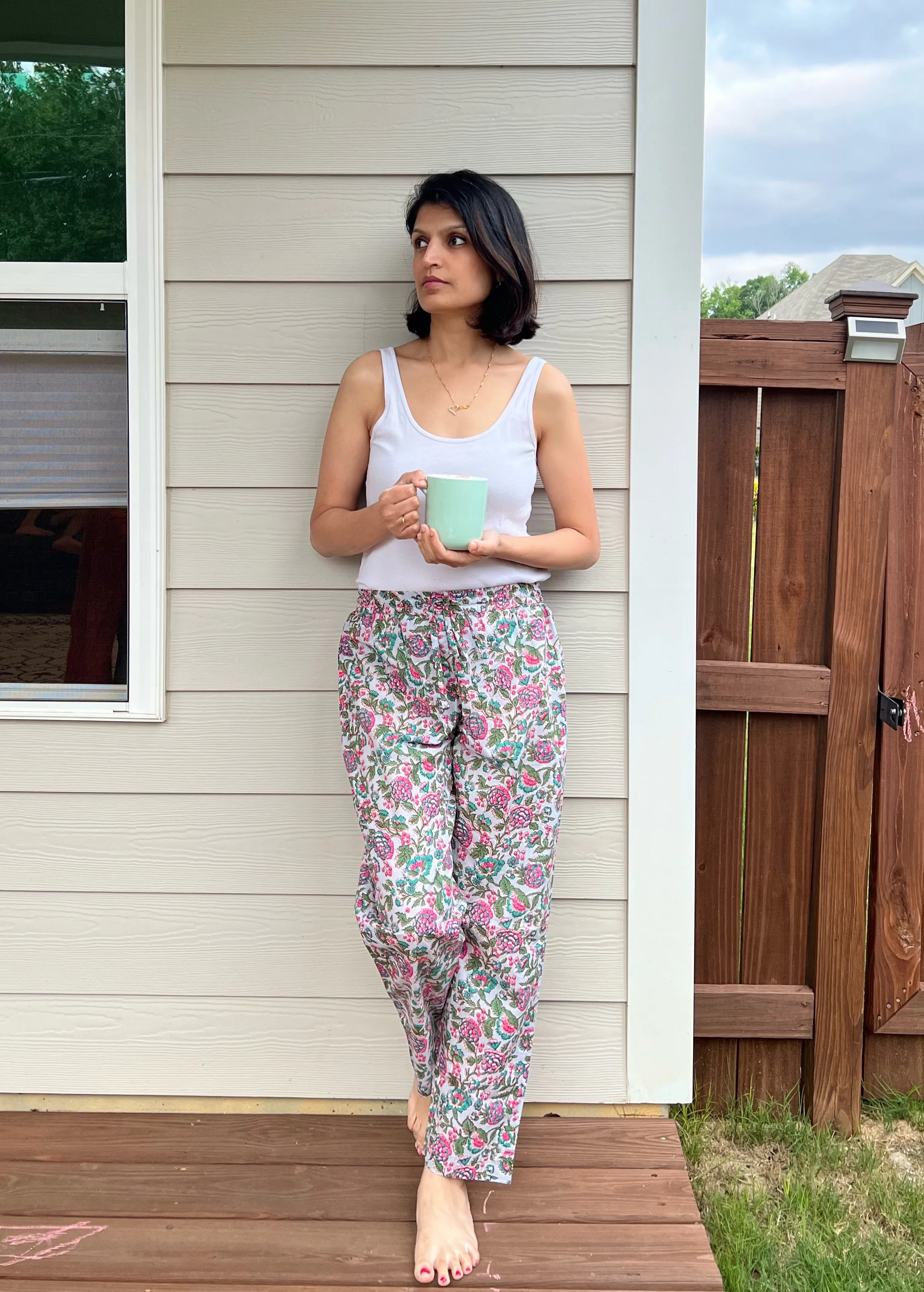 Cotton Pajama Pants Women - Pretty Petals
