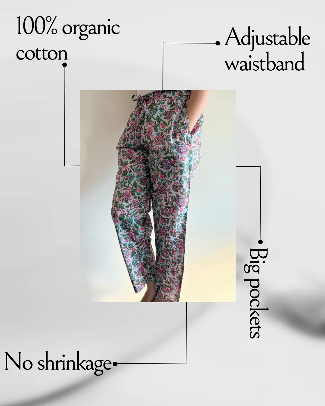 Cotton Pajama Pants Women - Pretty Petals