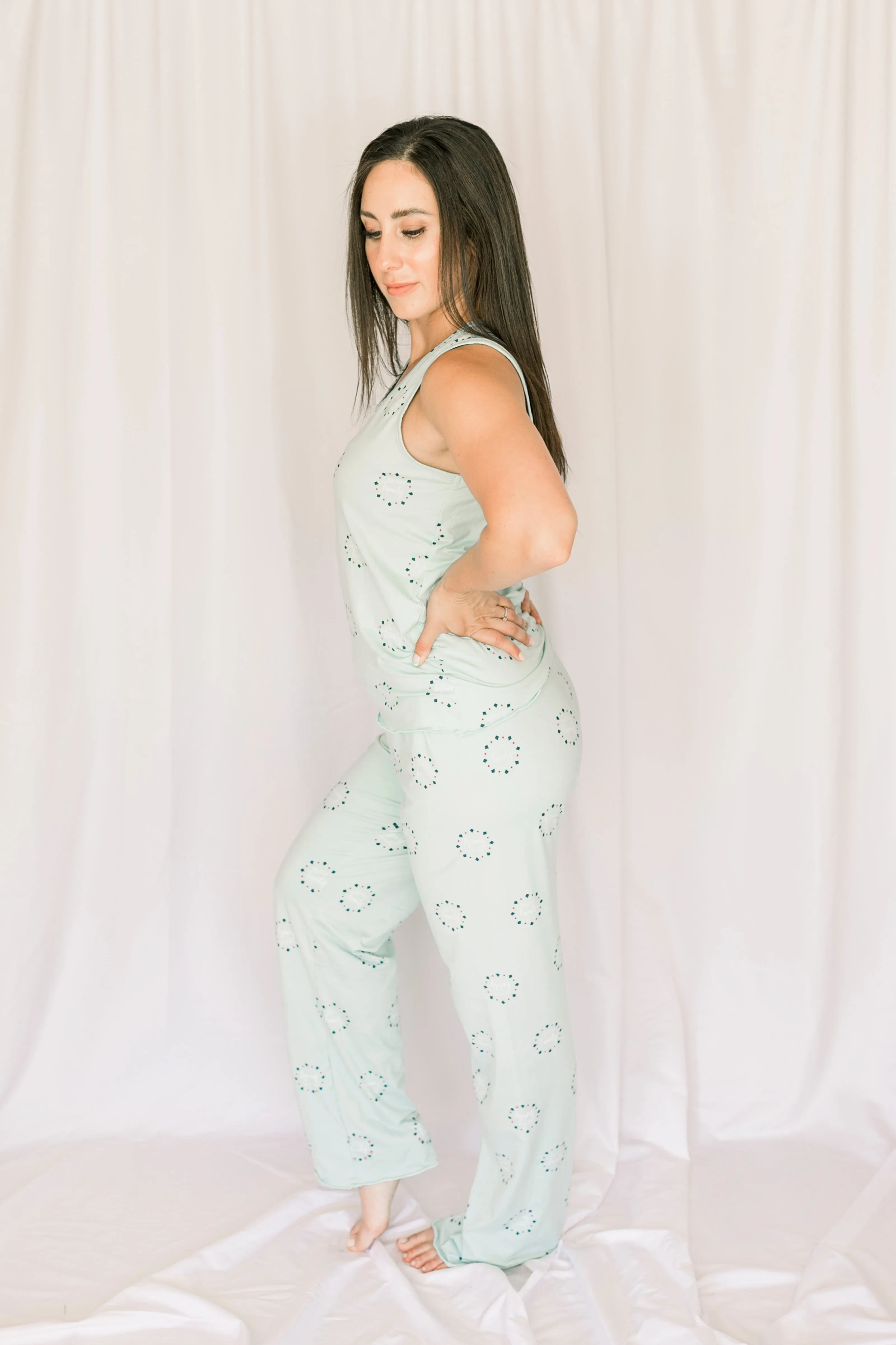 Cozy Teal Family Pajama Pants Set