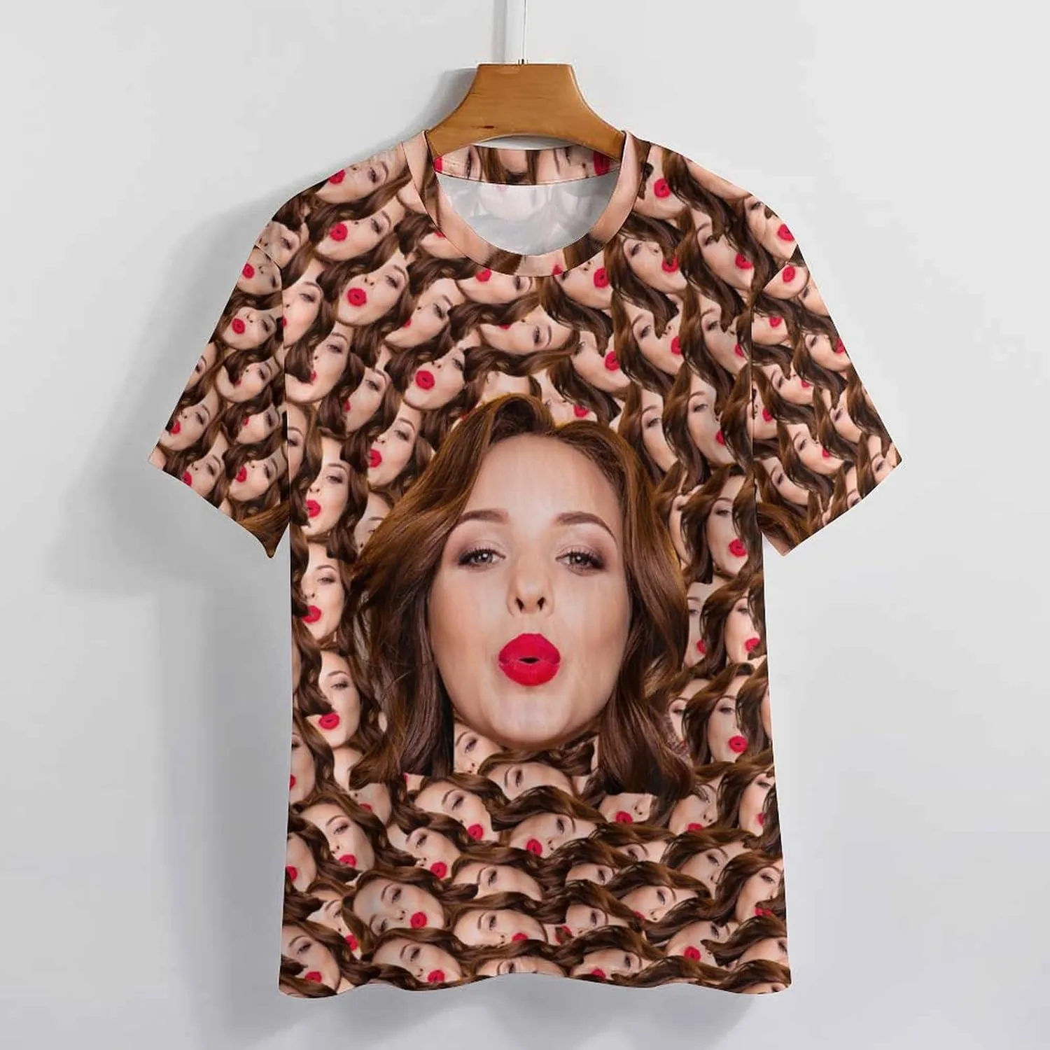 Custom Christmas Shirts for Men Women Family Matching Funny Faces Print Santa T-Shirts Personalized Tees