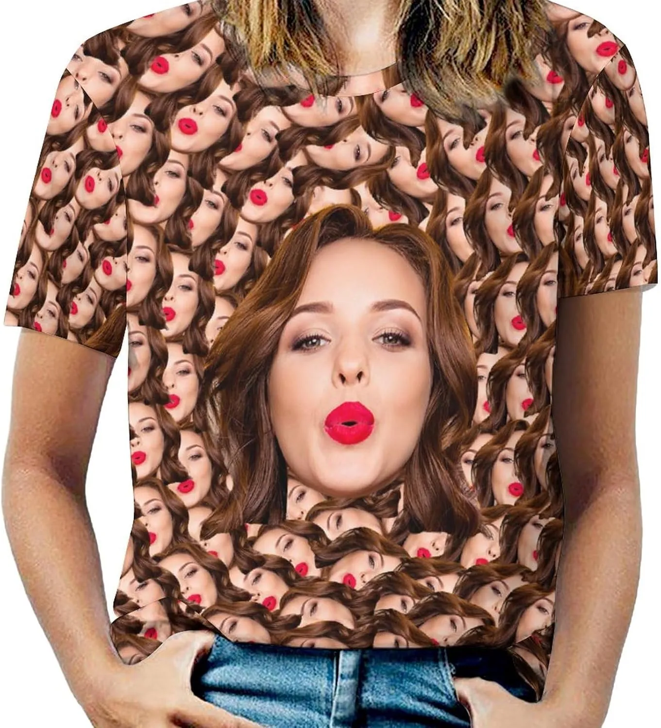 Custom Christmas Shirts for Men Women Family Matching Funny Faces Print Santa T-Shirts Personalized Tees