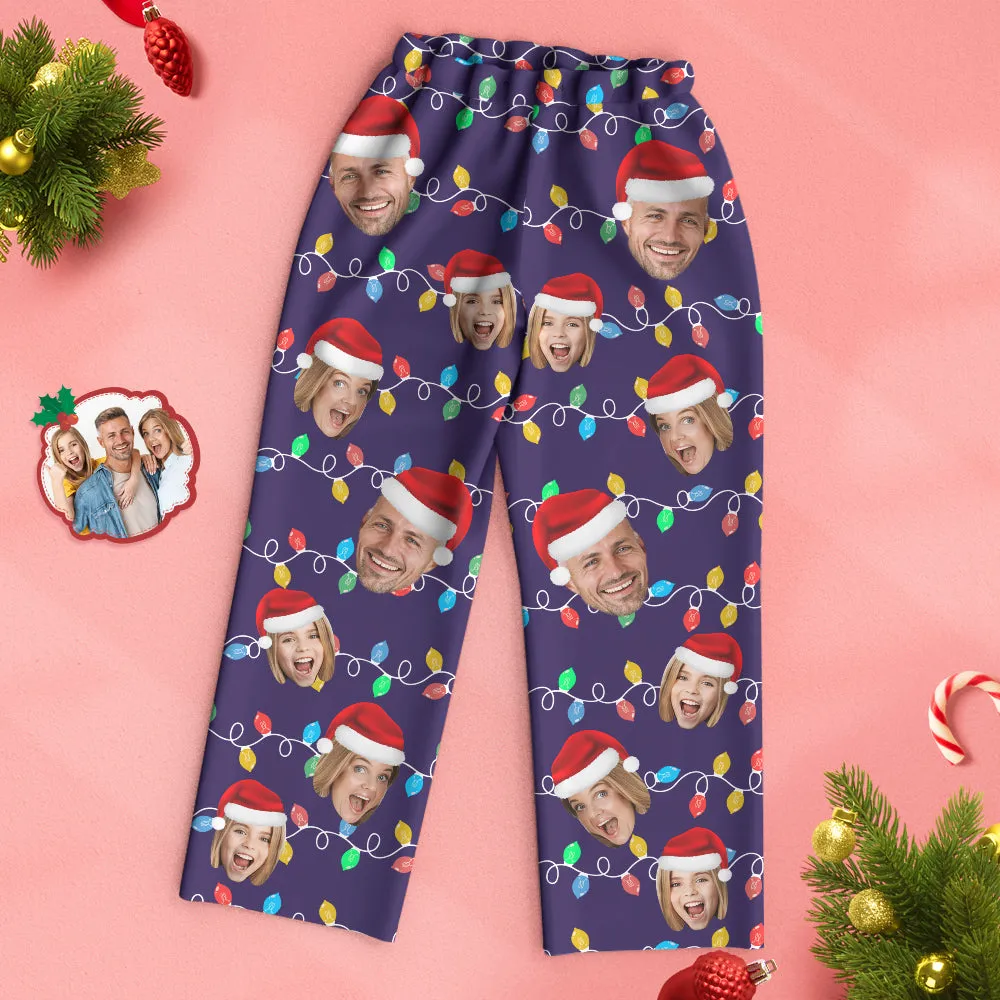 Custom Face Pajama Personalised Photo Christmas Family Xmas Leds Pajamas