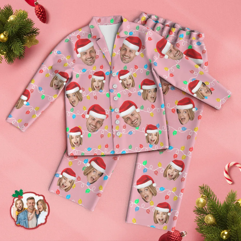 Custom Face Pajama Personalised Photo Christmas Family Xmas Leds Pajamas