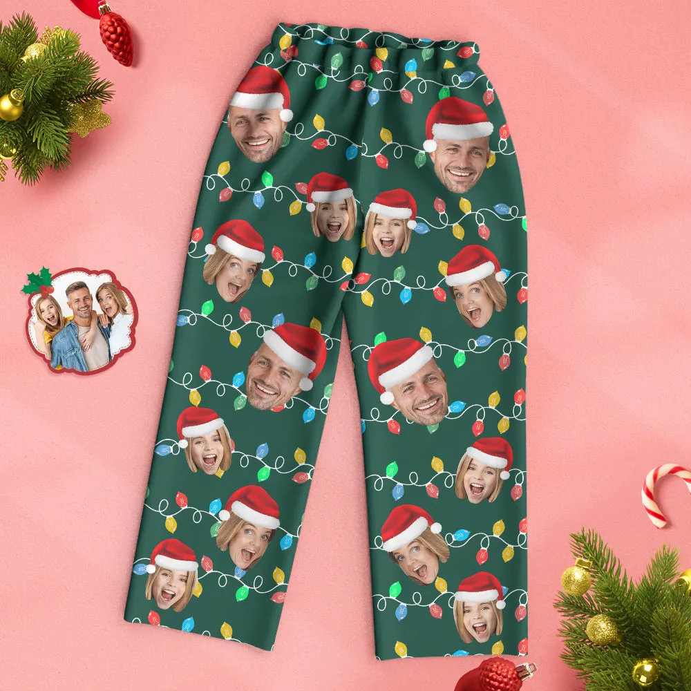 Custom Face Pajama Personalised Photo Christmas Family Xmas Leds Pajamas