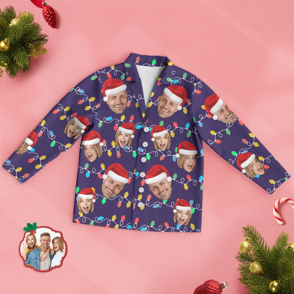 Custom Face Pajama Personalised Photo Christmas Family Xmas Leds Pajamas