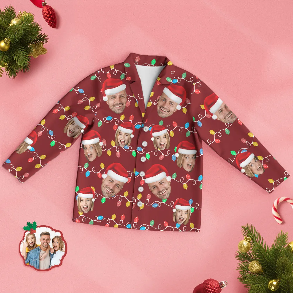 Custom Face Pajama Personalised Photo Christmas Family Xmas Leds Pajamas