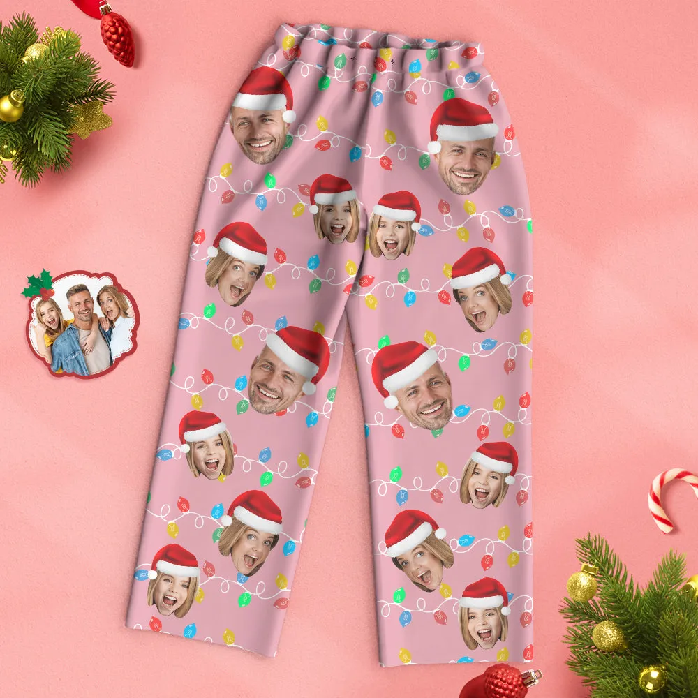 Custom Face Pajama Personalised Photo Christmas Family Xmas Leds Pajamas