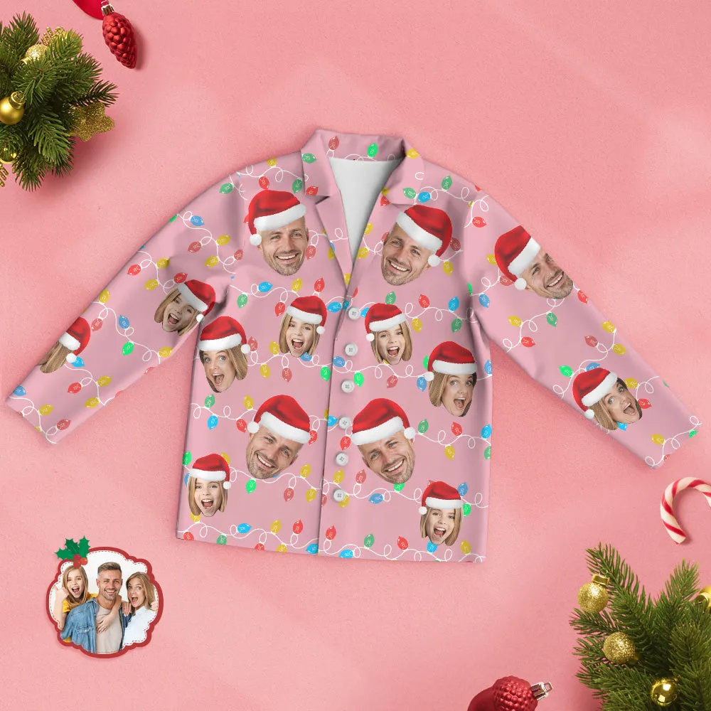 Custom Face Pajama Personalised Photo Christmas Family Xmas Leds Pajamas