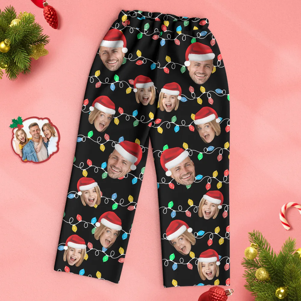 Custom Face Pajama Personalised Photo Christmas Family Xmas Leds Pajamas