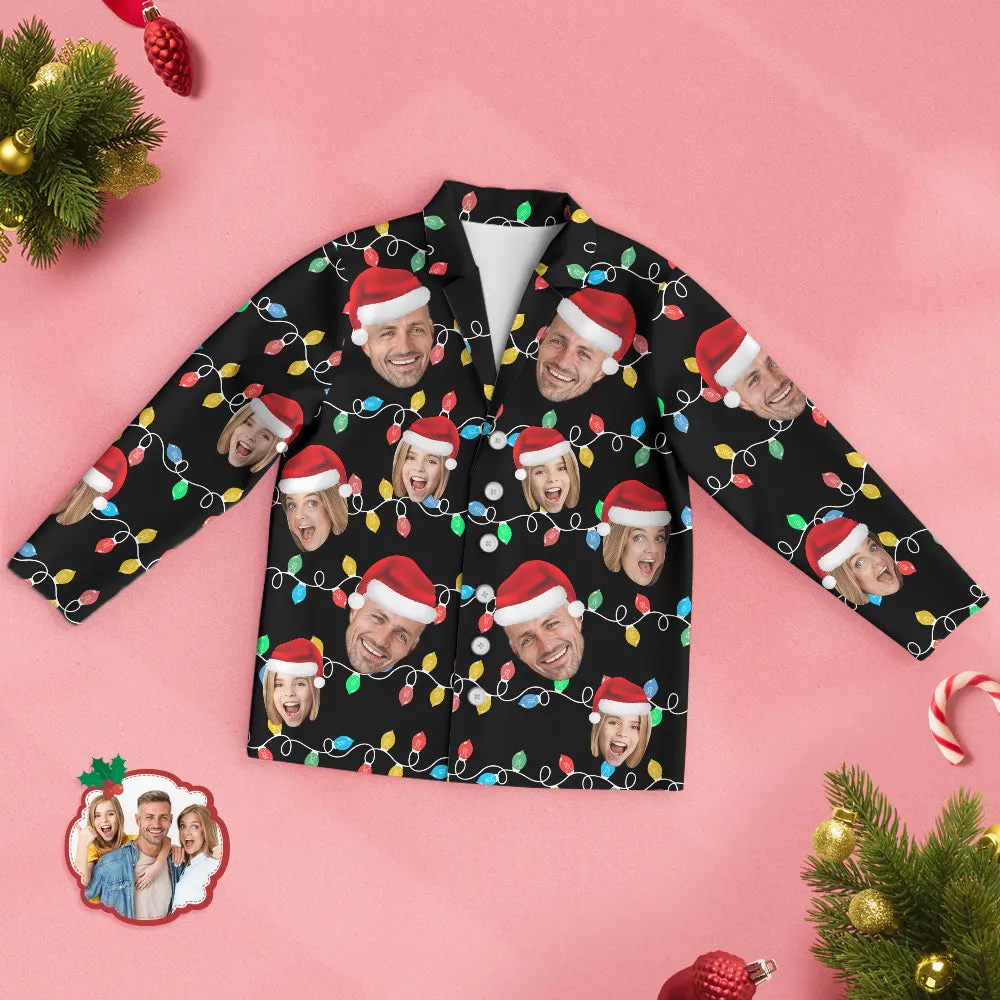 Custom Face Pajama Personalised Photo Christmas Family Xmas Leds Pajamas
