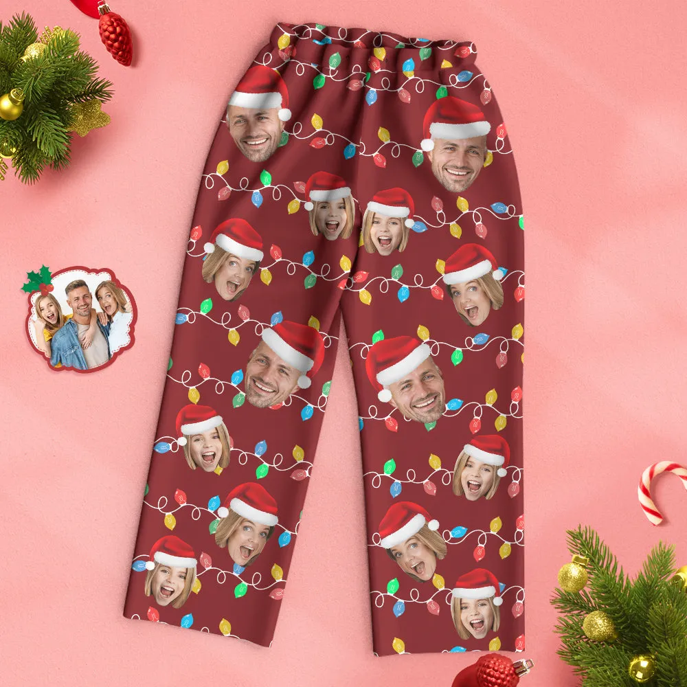 Custom Face Pajama Personalised Photo Christmas Family Xmas Leds Pajamas