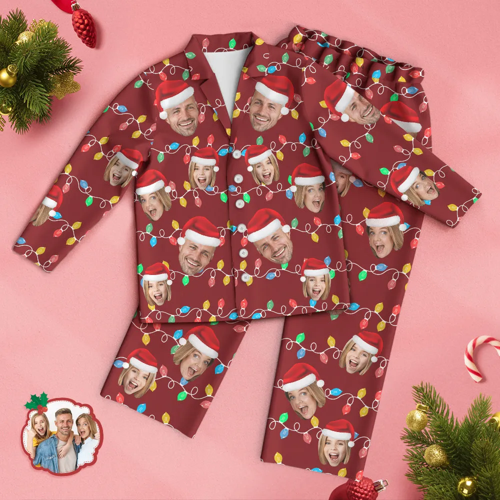 Custom Face Pajama Personalised Photo Christmas Family Xmas Leds Pajamas