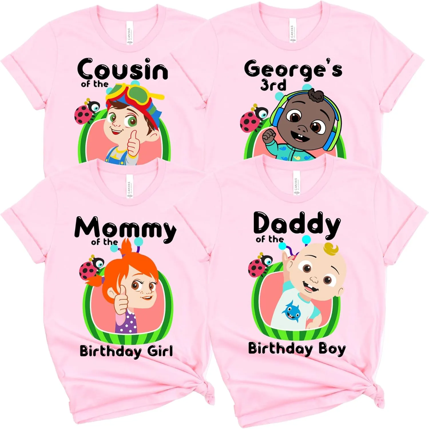 Custom Family Matching Melon Birthday Children Party Shirts