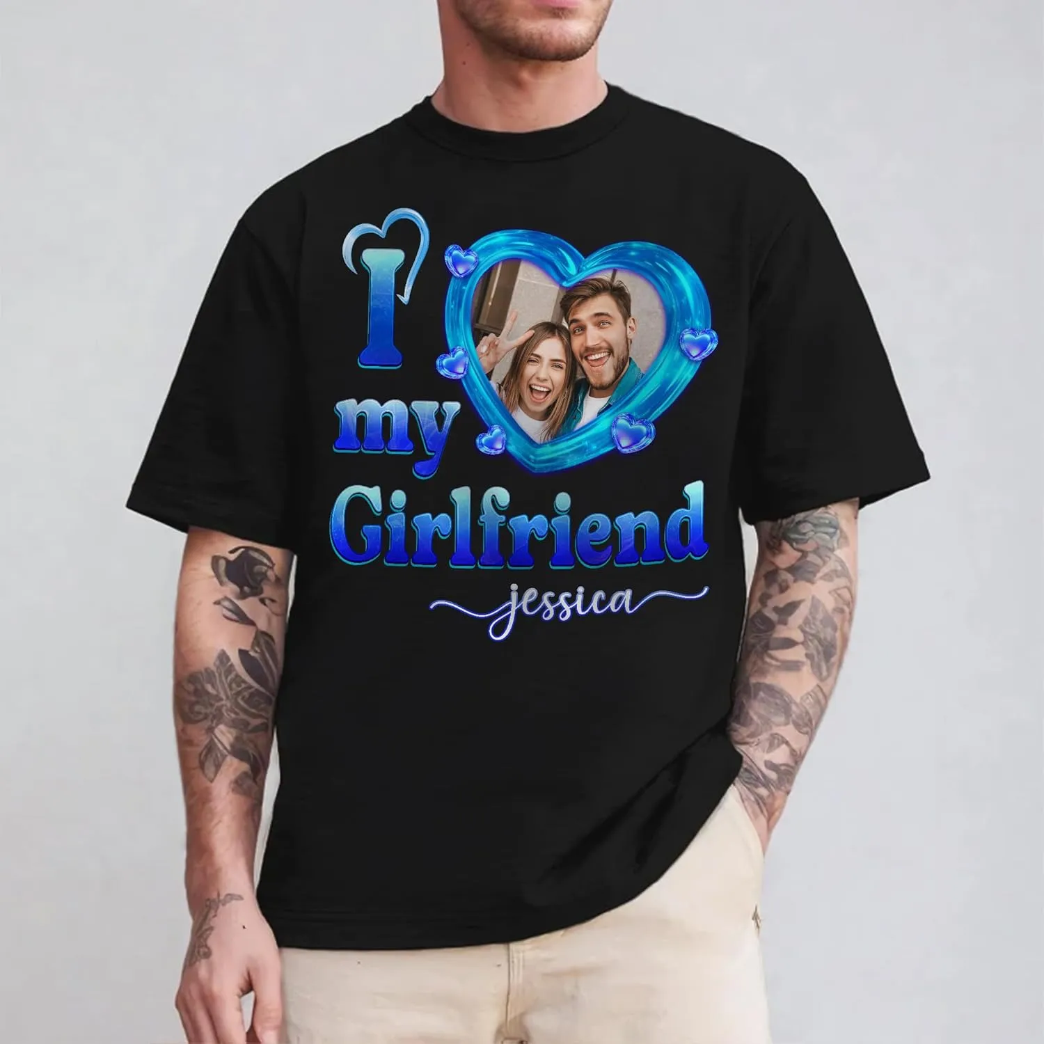 Custom Photo Shirt for Men & Women, Personalized Shirt with Picture Gift for Boyfriend Girlfriend, Dad Mom, Friends, Family