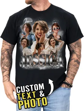 Custom Photo Shirt for Men & Women, Personalized Shirt with Picture Gift for Boyfriend Girlfriend, Dad Mom, Friends, Family