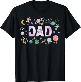 Dad Outer Space Galaxy Birthday Girl 1st Trip Around The Sun T-Shirt