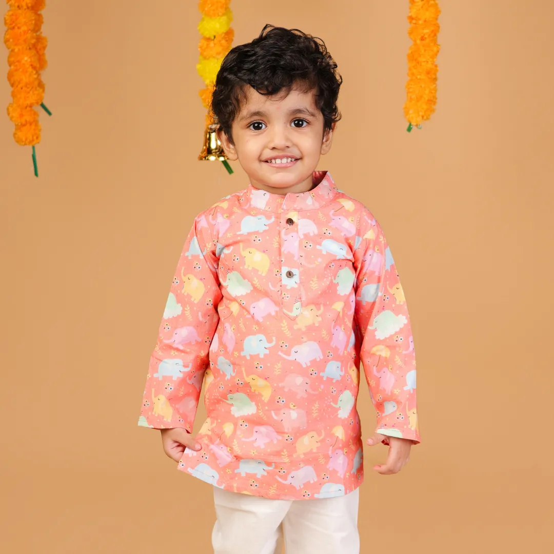 Dancing Elephants Kurta Set