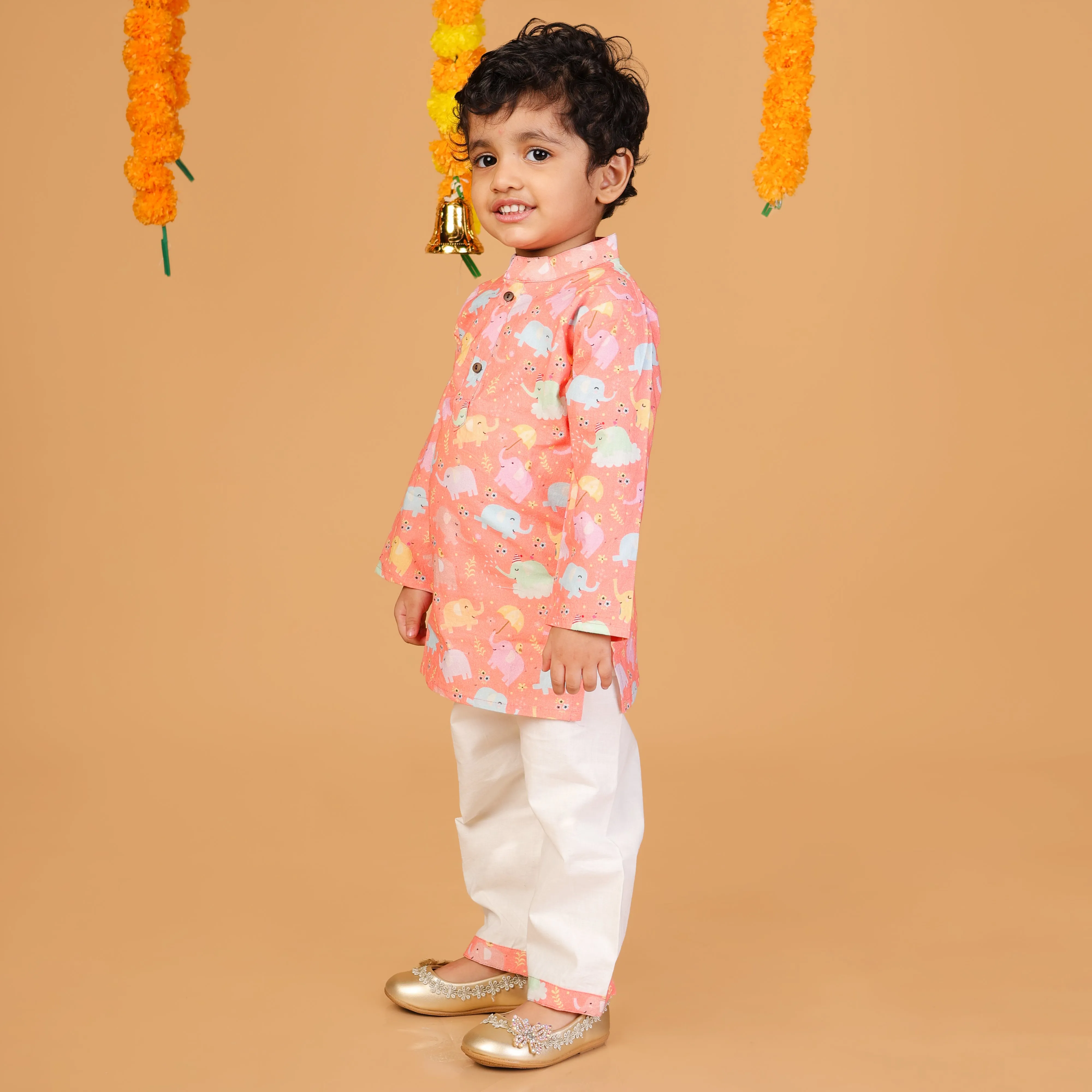 Dancing Elephants Kurta Set