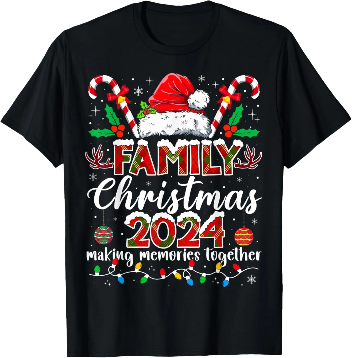 Family Christmas 2024 Matching Squad Santa Elf Funny Xmas T-Shirt