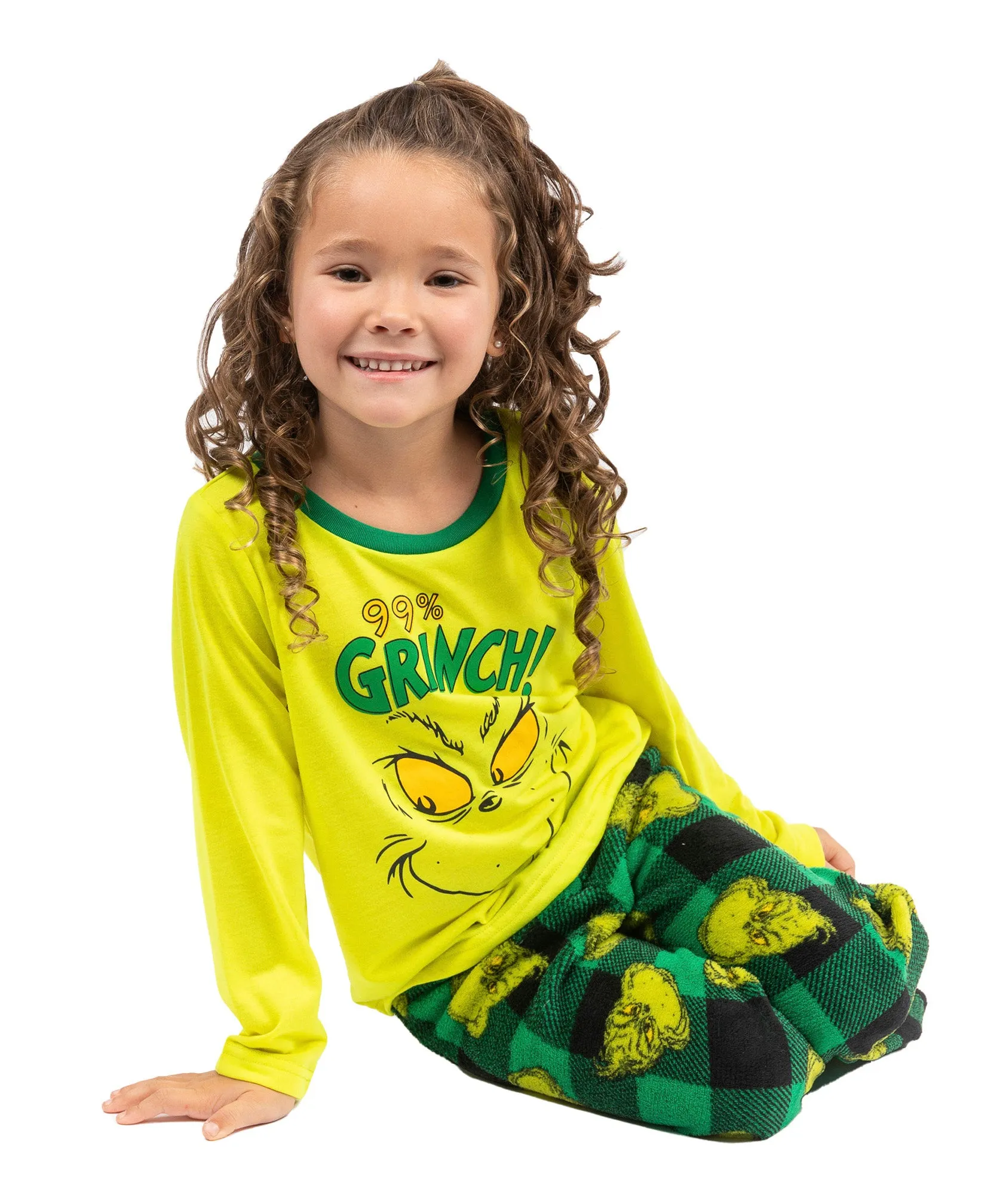 Family Matching Grinch Pajamas and  Socks Set (Green)