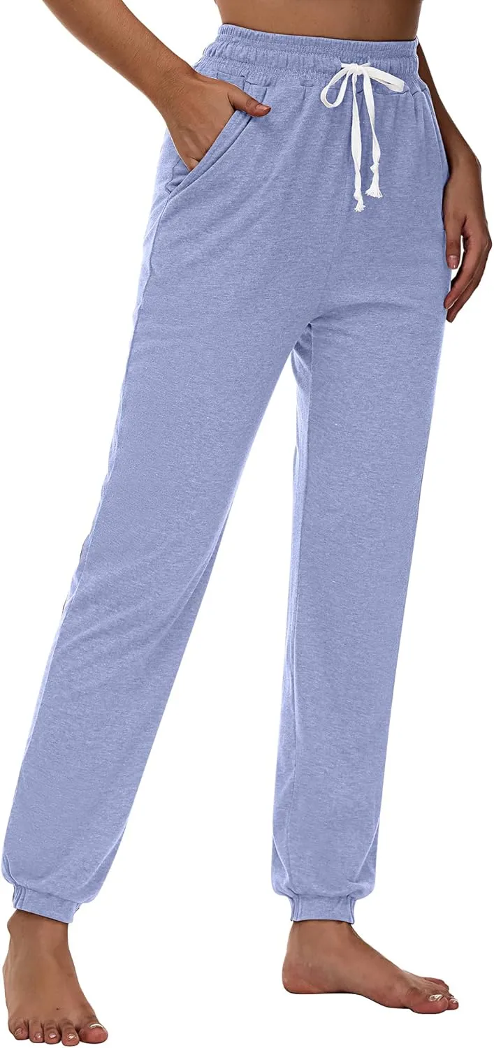 Ficerd 3 Pcs Women's Joggers Pants Casual Soft Sweatpants Lounge Pants High Waisted Athletic Joggers with Pockets