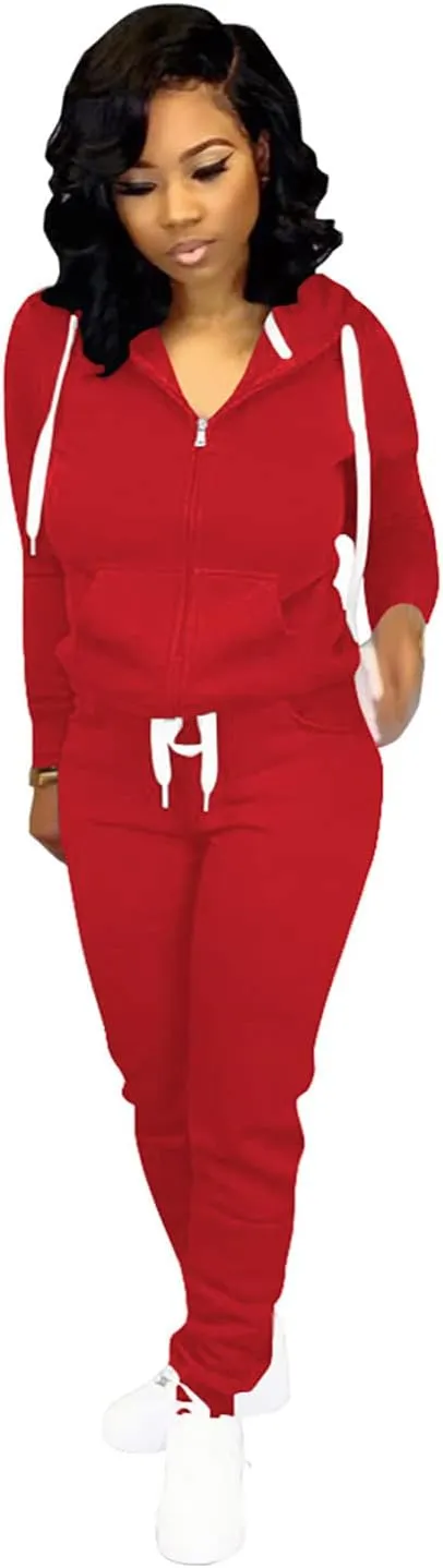 Fooullaide Sweatsuits for Women Set 2 Piece Outfit Long Sleeve Hoodies Jogging Suits Sweatpants Lounge Tracksuit with Pocket