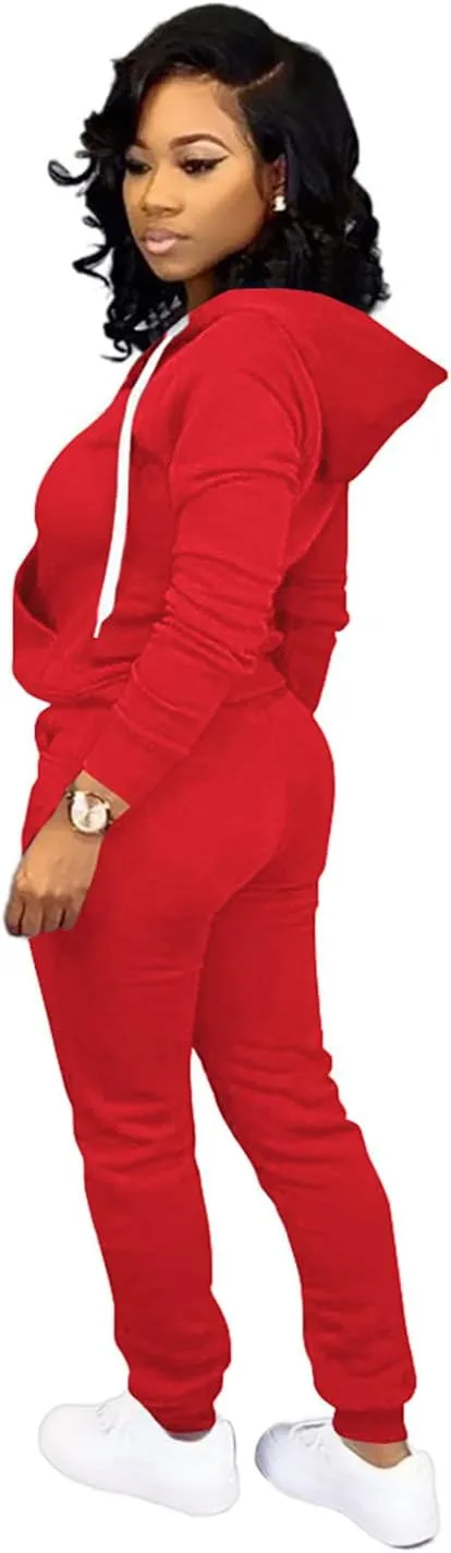 Fooullaide Sweatsuits for Women Set 2 Piece Outfit Long Sleeve Hoodies Jogging Suits Sweatpants Lounge Tracksuit with Pocket