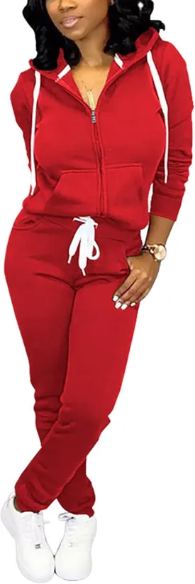 Fooullaide Sweatsuits for Women Set 2 Piece Outfit Long Sleeve Hoodies Jogging Suits Sweatpants Lounge Tracksuit with Pocket