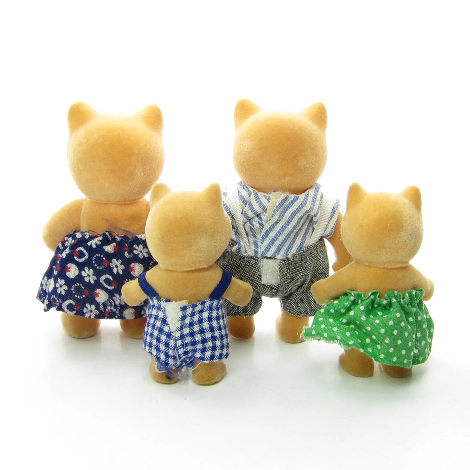 Forest Families Cat Family Vintage Flocked Toys
