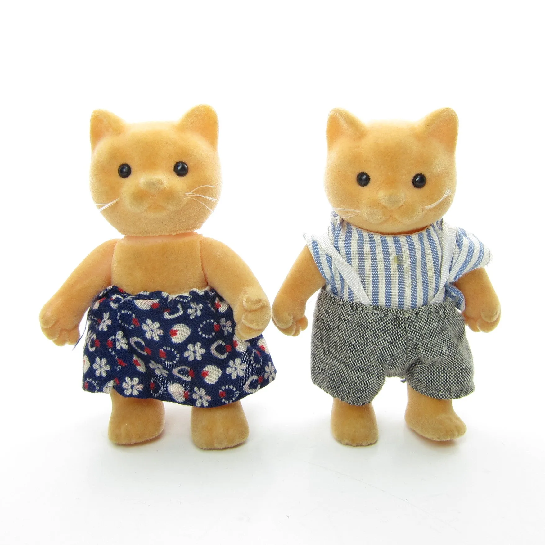 Forest Families Cat Family Vintage Flocked Toys