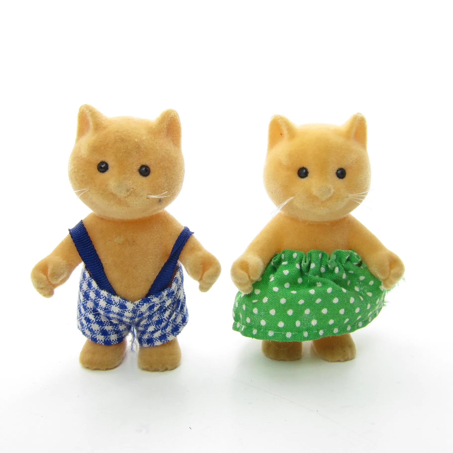 Forest Families Cat Family Vintage Flocked Toys