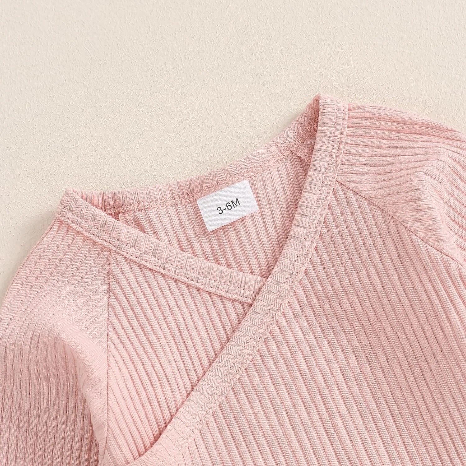 GOOCHEER 2Pcs Newborn Baby Girl Coming Home Outfit Mitten Cuffs Solid Knitted Long Sleeve T-Shirt Tops Pans Set Fall Clothes
