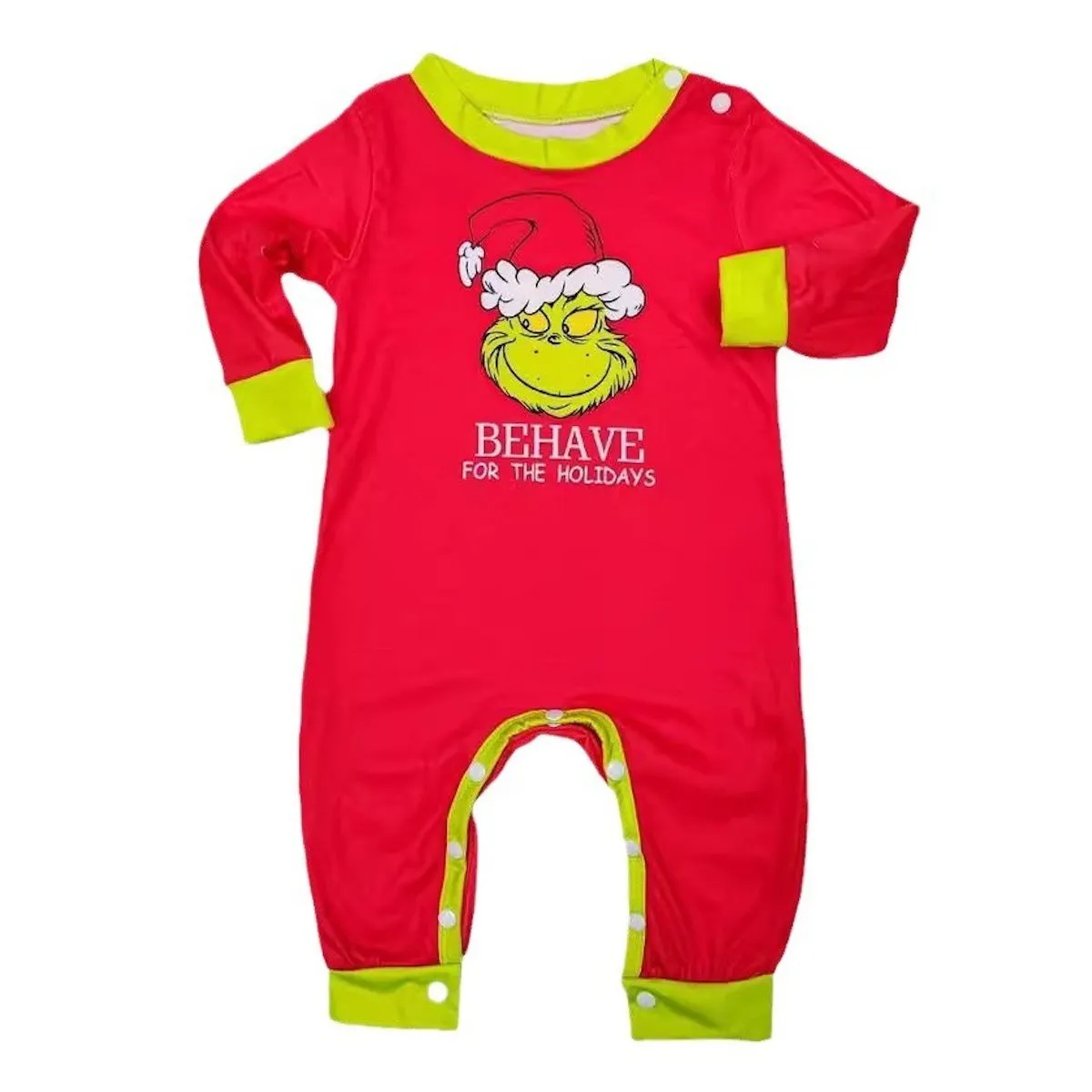 Grinch Family Pajamas for Christmas Family Matching Xmas Nightwear Sleepwear PJs Set