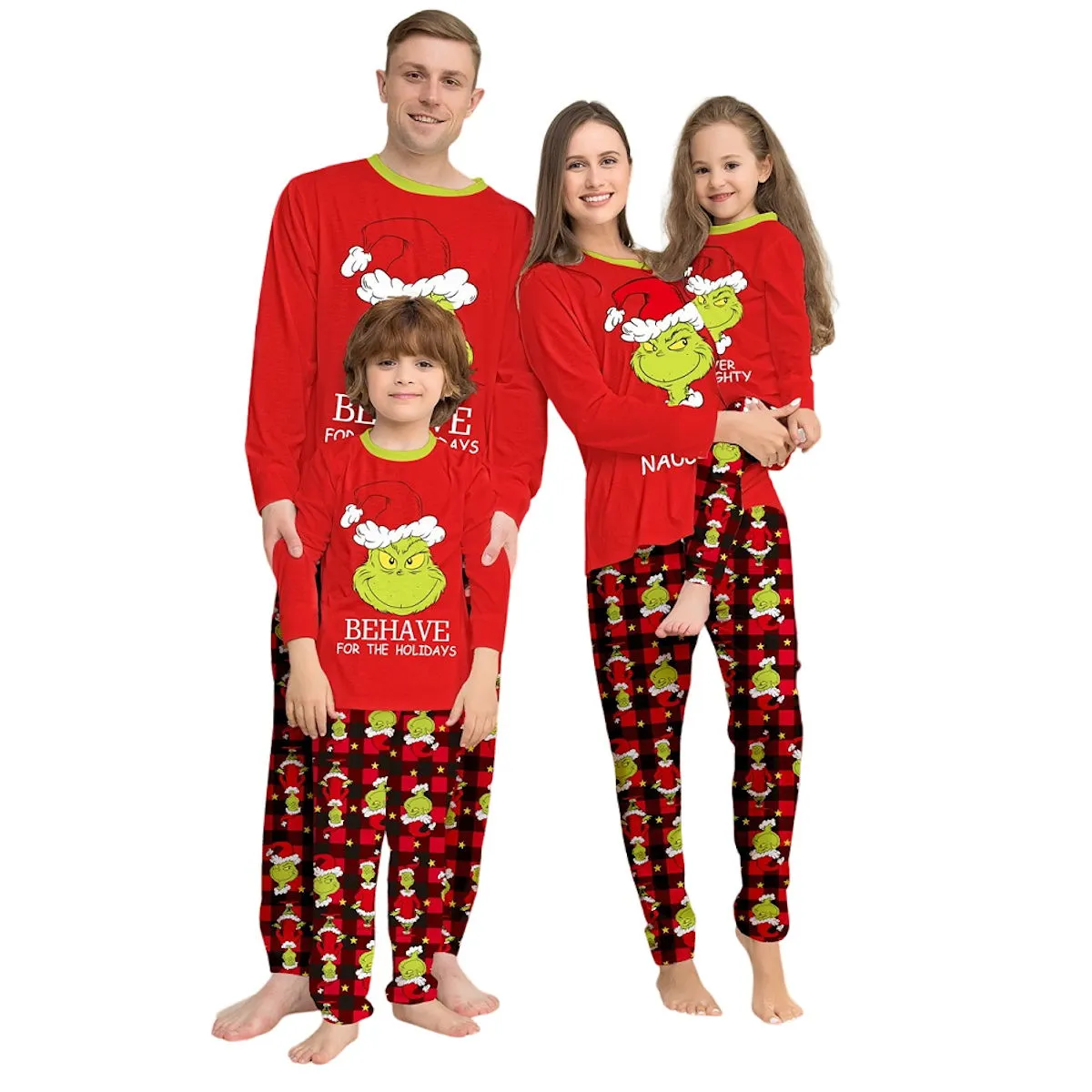 Grinch Family Pajamas for Christmas Family Matching Xmas Nightwear Sleepwear PJs Set