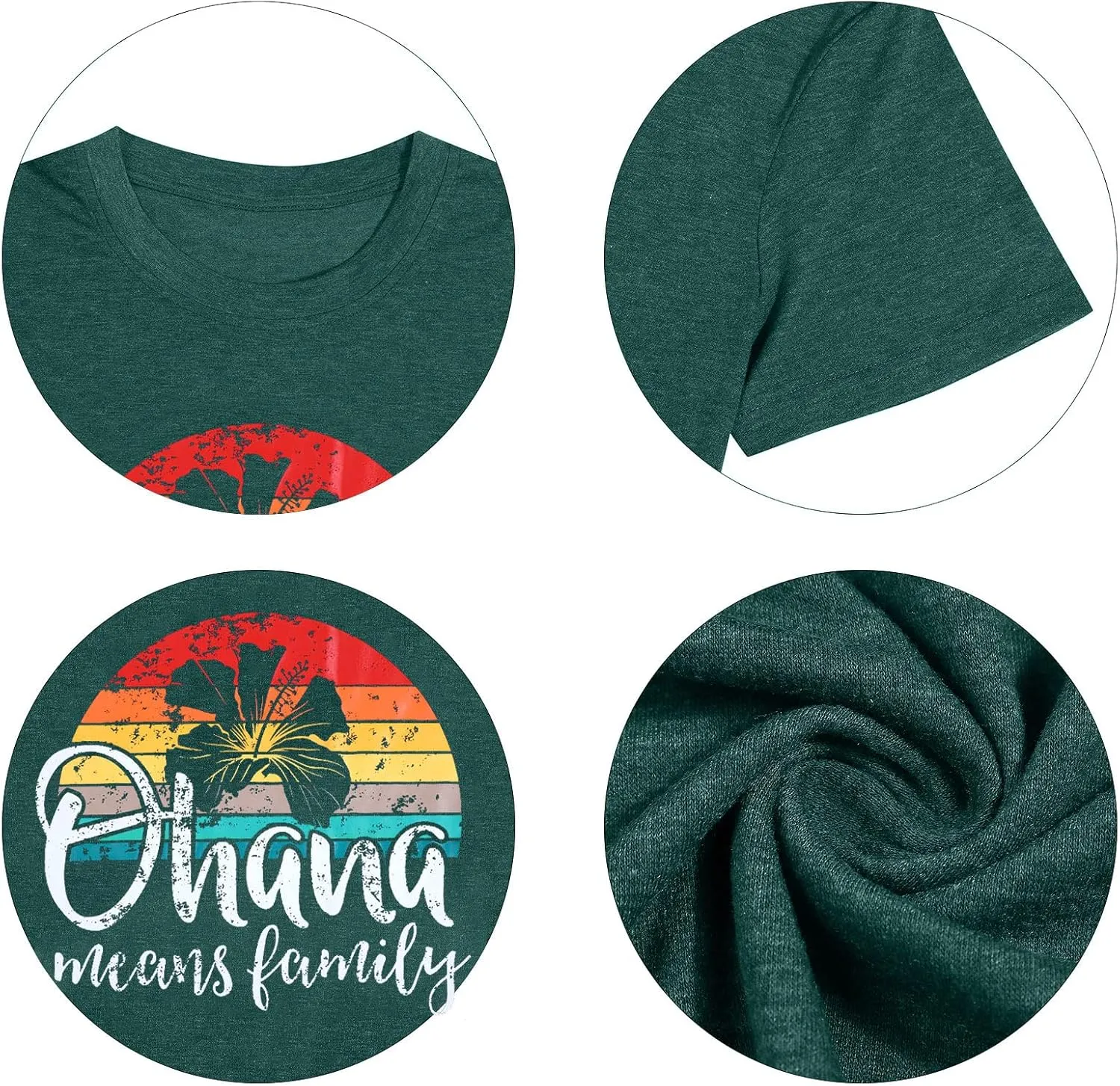 Hawaiian Shirts Women Ohana Means Family Shirt Hawaii Tropical Graphic Tees Summer Beach Tops Vacation Camping Outfits