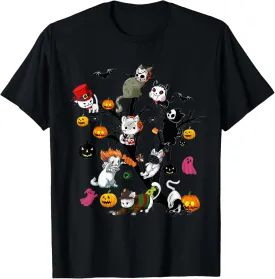 Horror Cat Character Funny Halloween Costume Men Women Kids T-Shirt