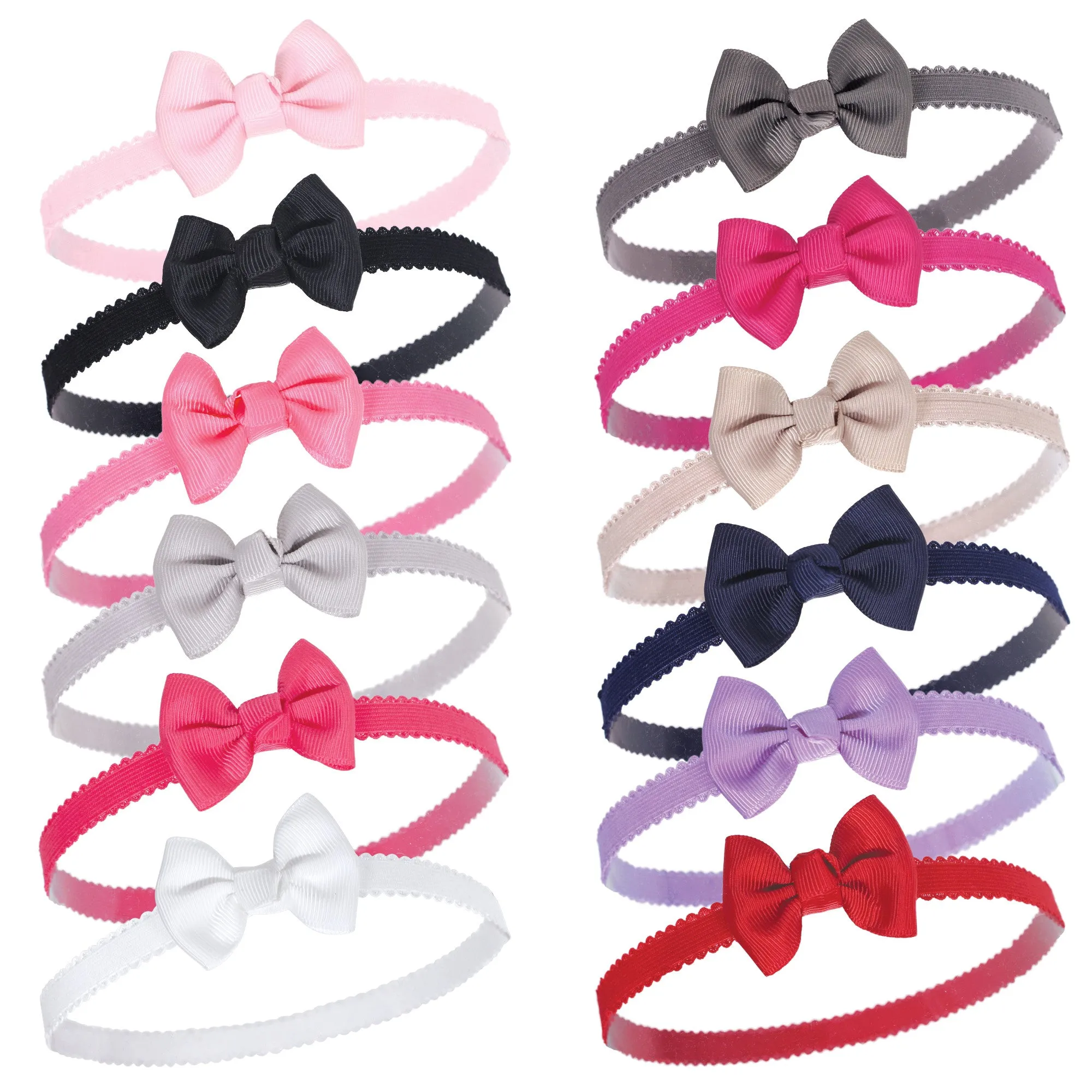 Hudson Baby Cotton and Synthetic Headbands, Black