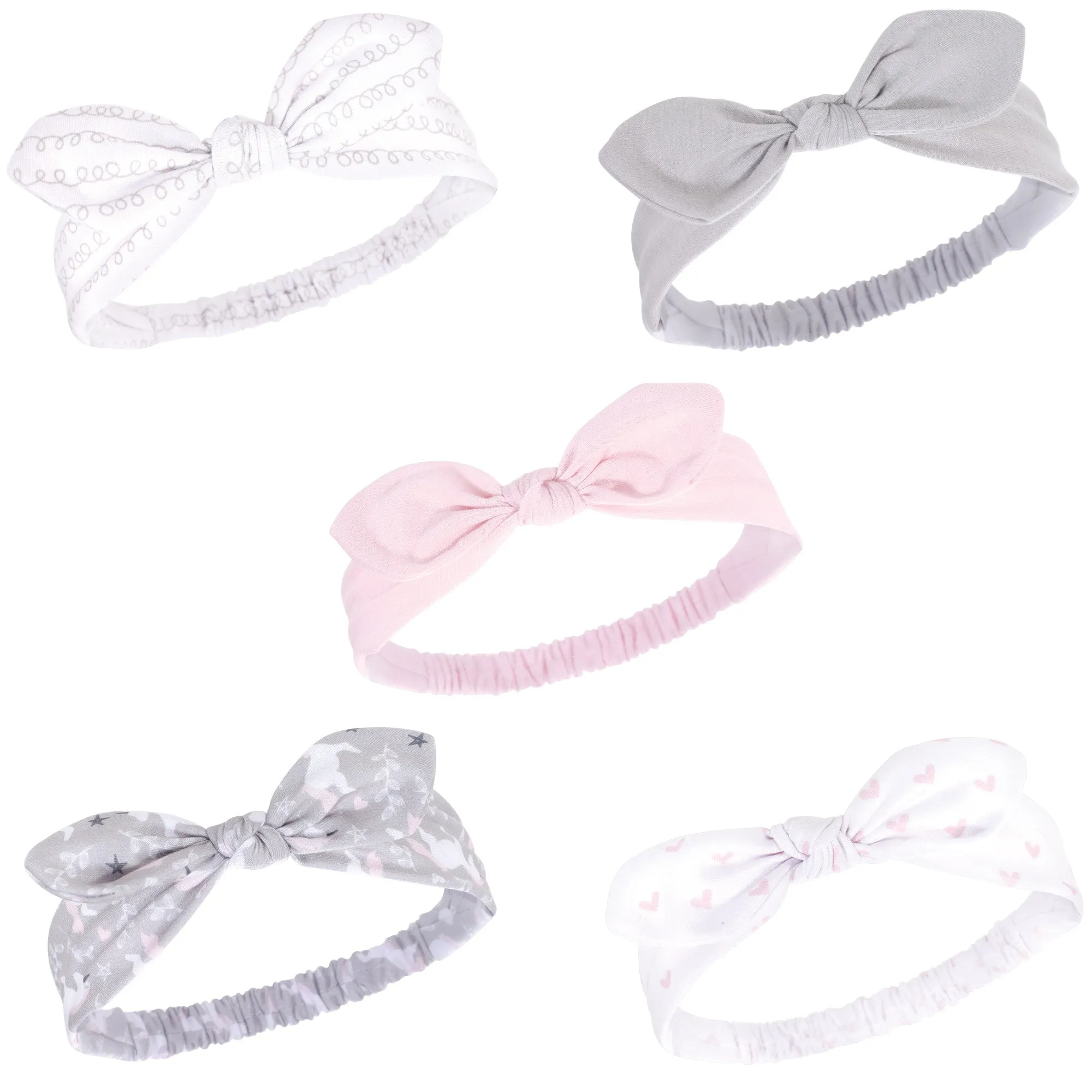 Hudson Baby Cotton and Synthetic Headbands, Gray Unicorn