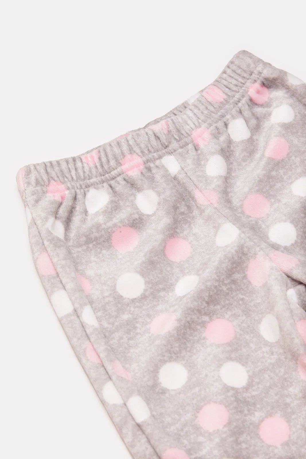 Infant Girls White Bunny Print Velour Pyjama Set (2 Piece)